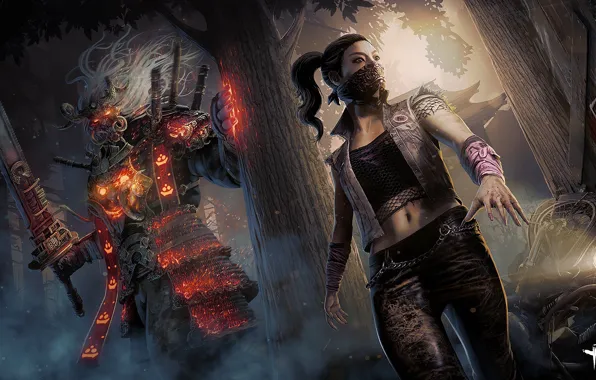 Девушка, меч, доспехи, маска, великан, самурай, Dead by Daylight