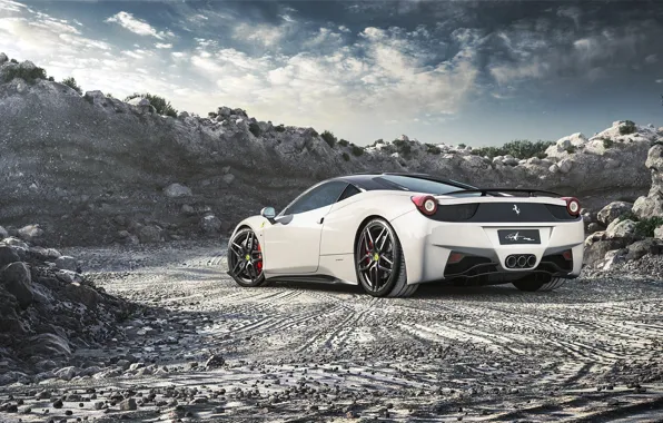 Феррари, Ferrari, 458, White, Italia
