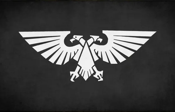 White, black, eagle, fon, desktop wallpapers, Imperium of Mankind, Warhammer 40 000, banner