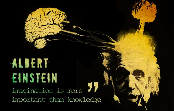 Взрыв, надпись, explosion, мозг, Альберт Эйнштейн, Albert Einstein, цитата, inscription
