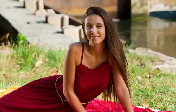 Взгляд, природа, улыбка, платье, Alisa Amore