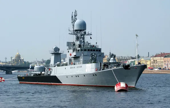 Парад, нева, малый противолодочный корабль, казанец