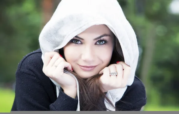Women, brunettes, cloaks