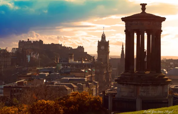 Картинка небо, город, Шотландия, Scotland, Эдинбург, Edinburgh