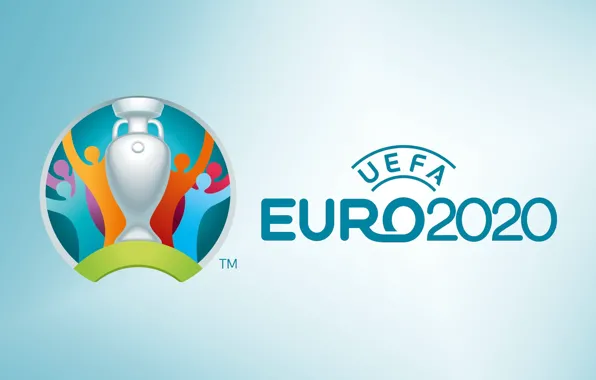 Sport, logo, cup, soccer, Uefa, simple background, 2020, official logo