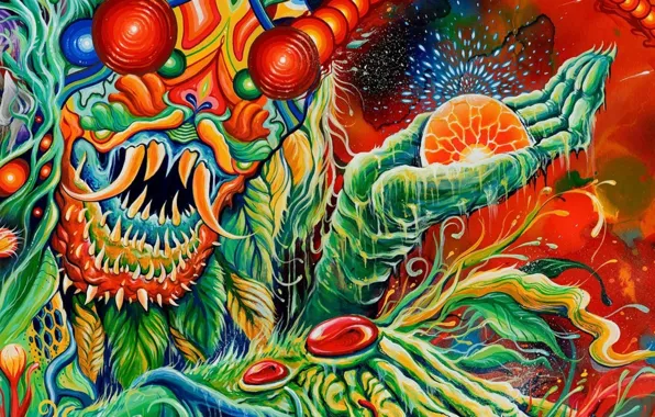 Monster, монстер, band, психоделика, cover, символизм, Once More 'Round the Sun, mastodon
