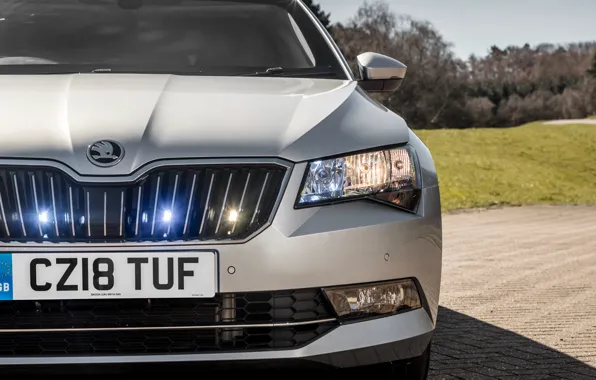 Фара, вид спереди, 2018, Armoured, Skoda, Combi, Superb