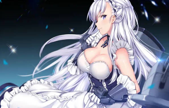 Girl, sexy, cleavage, long hair, dress, boobs, anime, beautiful