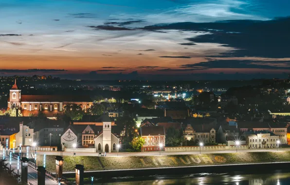 Lietuva, Kaunas, naktis