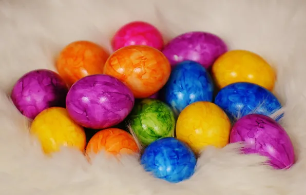 Картинка colorful, Пасха, rainbow, Easter, eggs, decoration, Happy, яйца крашеные