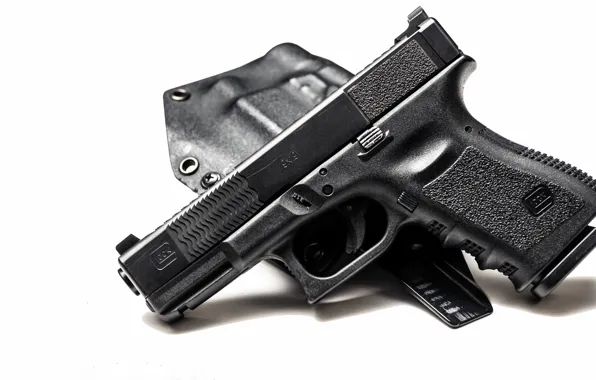 Пистолет, белый фон, Glock, кобура, custom, ATEi