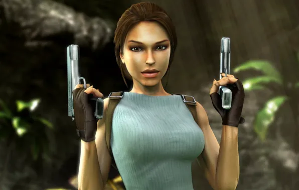 Девушка, пистолеты, Tomb Raider, Lara Croft