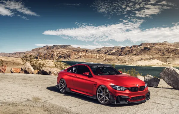 Картинка авто, пейзаж, красный, дизайн, BMW M4