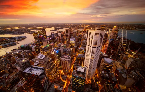 Здания, дома, панорама, небоскрёбы, Australia, Sydney, Сидней Австралия