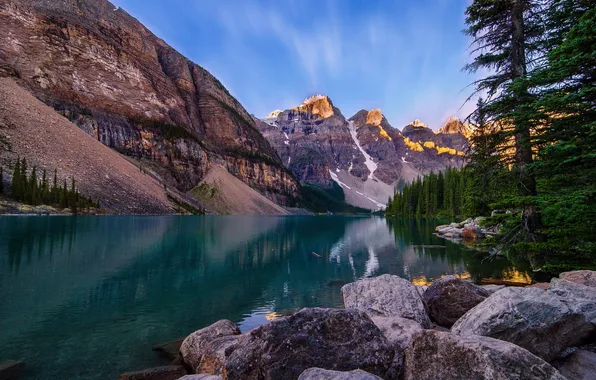 Лес, горы, природа, озеро, река