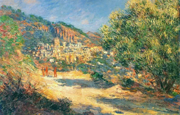 Пейзаж, картина, Клод Моне, Дорога в Монте-Карло