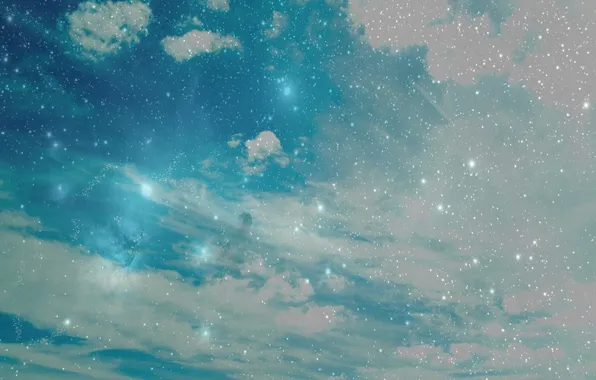 Картинка небо, звезды, облака, природа, sky, nature, 1920x1200, clouds