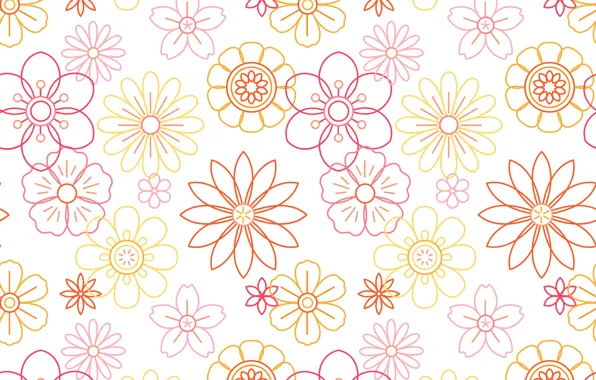 Белый, цветы, фон, vector, текстура, flowers