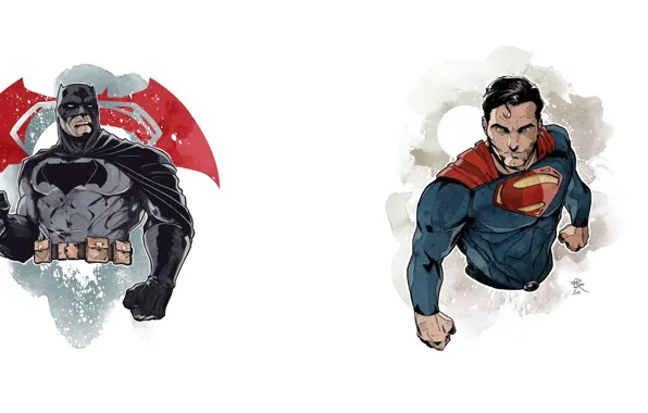 Картинка batman, superman, Clark Kent, Bruce Wayne, batman vs superman