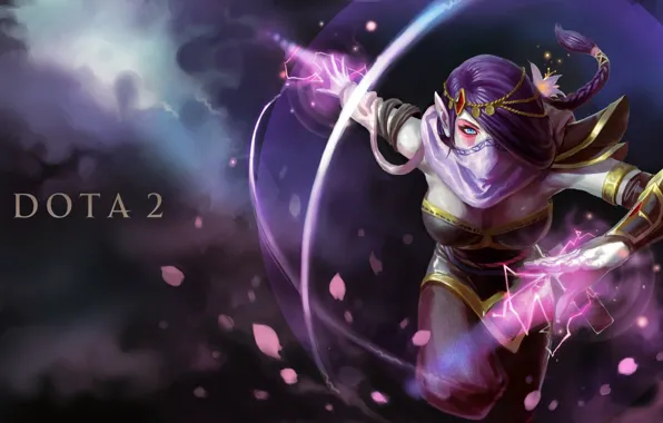 Картинка девушка, магия, арт, Dota 2, Lanaya, Templar Assassin, аура