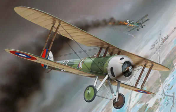 Биплан, WWI, Nieuport, Первая Мировая Война, Боевой самолёт, Ньюпорт 28