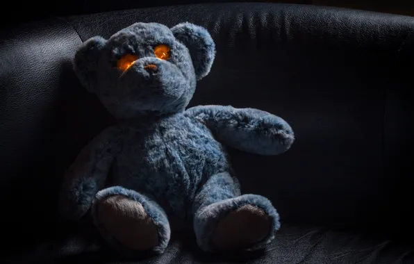 Картинка игрушка, медведь, медвежонок, плюшевый мишка, светящиеся глаза