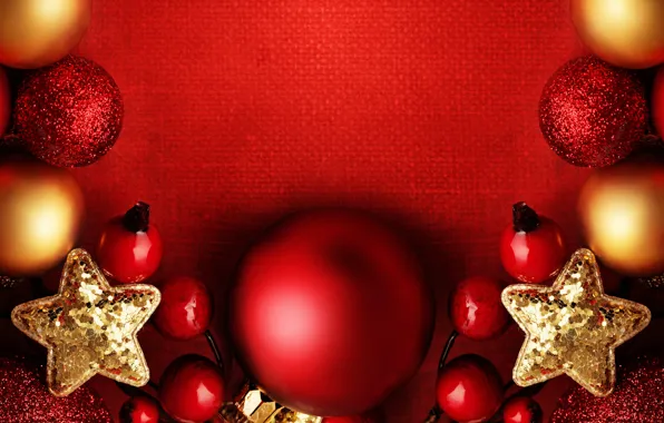 Украшения, праздник, шары, Новый Год, Рождество, red, Christmas, balls
