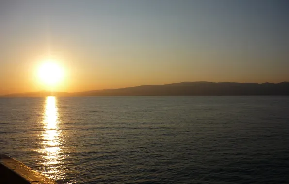 Картинка море, солнце, закат