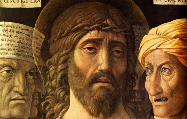 1502, Ecce Homo, религиозная живопись, Andrea Mantegna, Détail