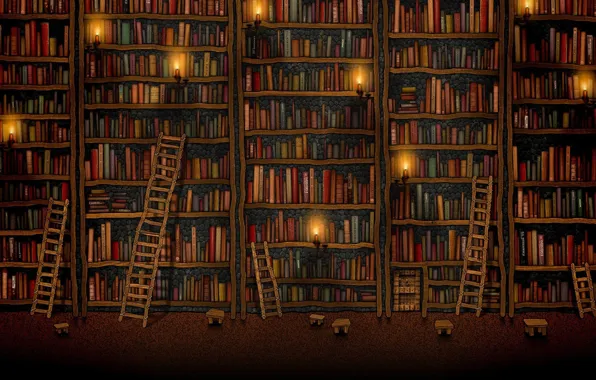 Книги, лестницы, библиотека, полки с книгами