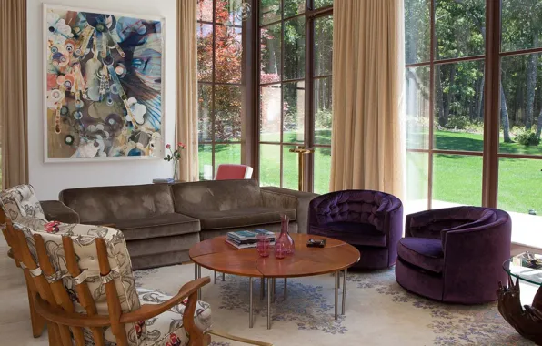 Дизайн, стиль, интерьер, Нью-Йорк, East Hampton, современная гостиная, modern living room, Ист-Хэмптон