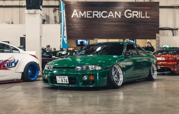 Silvia, Nissan, Green, Front, Stance, StanceNation, Silvia S14