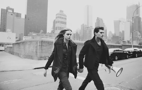 Пара, фотограф, журнал, топ-модель, Cara Delevingne, Кара Делевинь, Guy Aroch, Centrefold