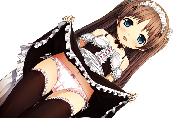 Girl, sexy, lingerie, pantsu, panties, thighhighs, long hair, dress