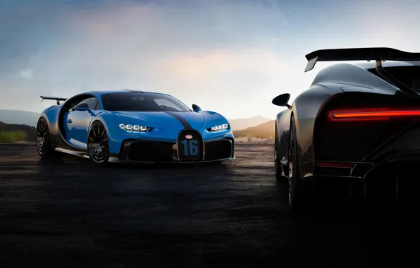 Вечер, Bugatti, пара, гиперкар, Chiron, 2020, Pur Sport