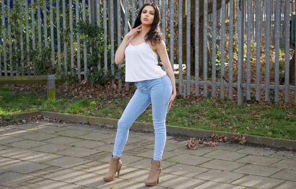 Картинка лето, девушка, лицо, поза, стиль, волосы