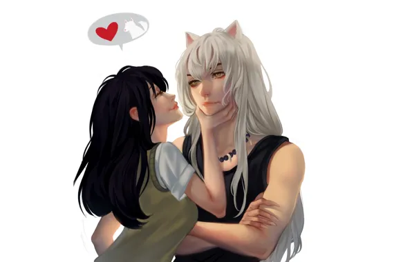 Девушка, парень, двое, Inuyasha, Инуяша, Кагоме