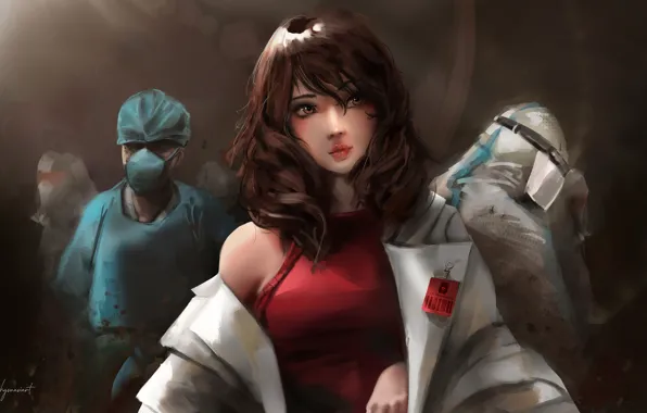 Brown eyes, красивая девушка, карие глаза, beautiful girl, Nurse, врачи, doctors
