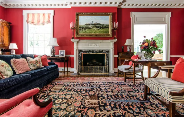 Дизайн, комната, интерьер, камин, гостиная, Traditional living room, Virtual studio innovations, стиль Викторианской эпохи