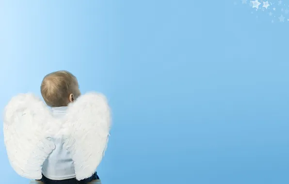 Картинка ребенок, ангел, звёзды, маленький