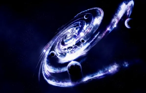 Картинка планеты, спираль, галактика