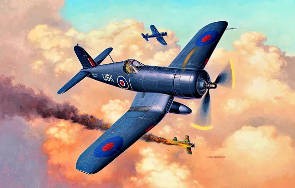 F4U Corsair, A6M, Royal Navy, ленд-лиз, с укороченными крыльями, для британских, авианосцев, Corsair Mk.II