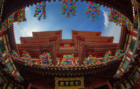 Сингапур, храм, музей, Buddha Tooth Relic Temple