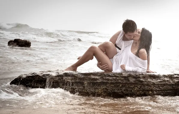 Море, пляж, девушка, girl, парень, влюбленные, beach, sea
