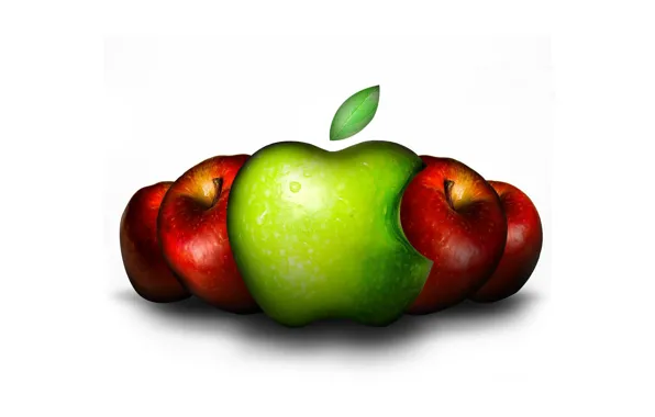 Картинка коллаж, яблоки, apple, логотип, эмблема