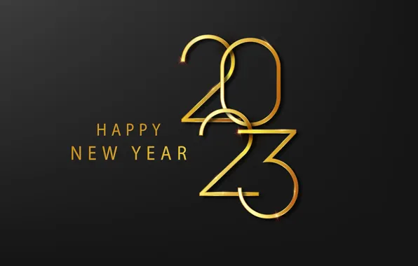 Темный фон, надпись, цифры, Новый год, дата, 2023, Новый 2023 год