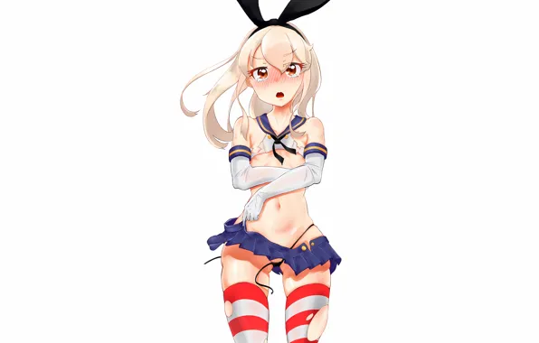 Girl, sexy, lingerie, pantsu, cleavage, panties, thighhighs, long hair