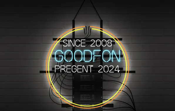 Goodfon, present, neon sign, since