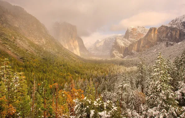 Осень, пейзаж, горы, природа