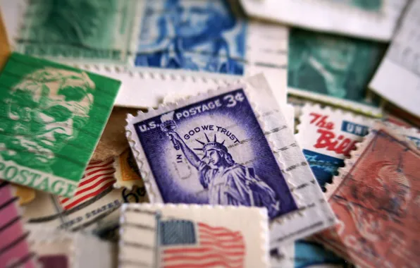 Картинка Lincoln, vintage, macro, Washington, flag, stamps, Presidents